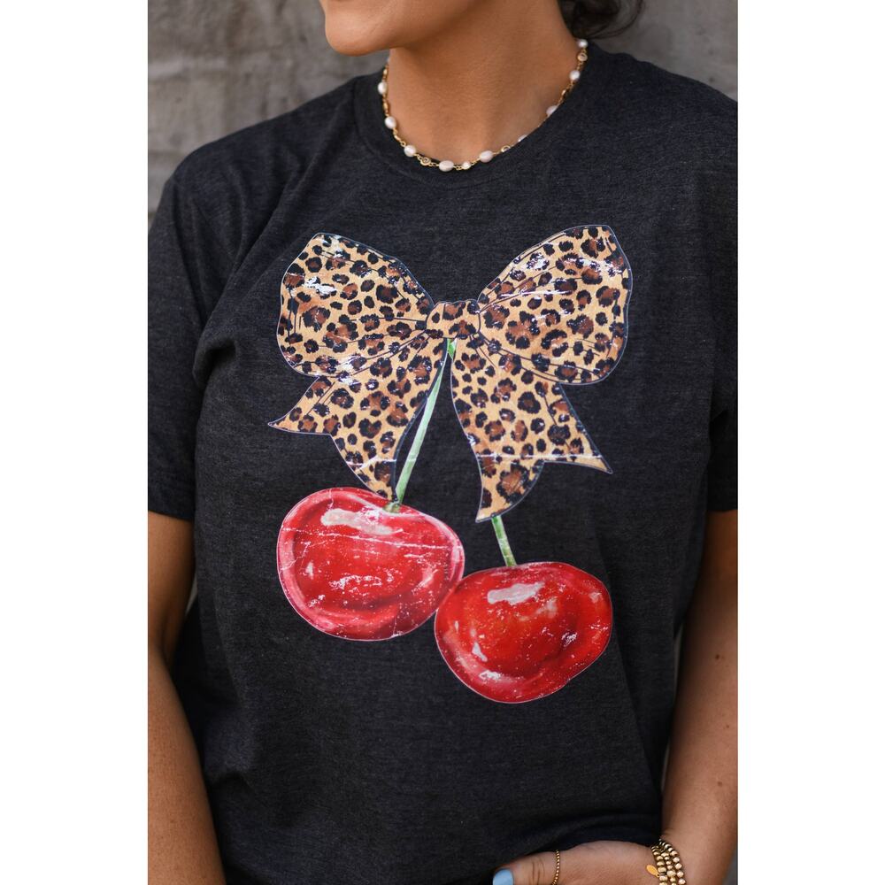 17. Leopard Bow Cherry Tee - Picture 3 of 3